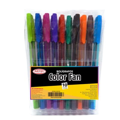 Pack 10 boligrafos Color Fan 2.0