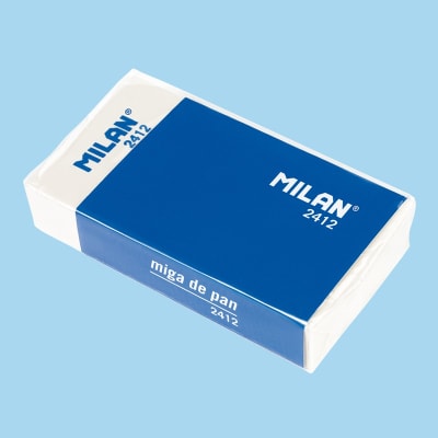 GOMA DE MIGA BLANCA CON FUNDA CARTON 40x72x13mm MILAN