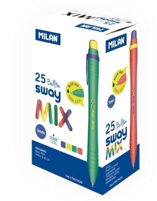 BOLIGRAFO 1mm SWAY MIX TINTA AZUL SURTIDOS MILAN