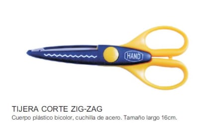 TIJERA ZIG-ZAG.PLAST/METAL.16 CMS.HAND