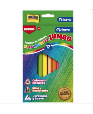 LAPIZ 12 COLOR TRIANG JUMBO TORRE IMAGIA