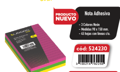 NOTA ADH.98X150MM 3COL 45HJ C/U LINEAS