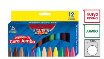 LAPICES CERA PROARTE 12col.EXTRA GRUESOS