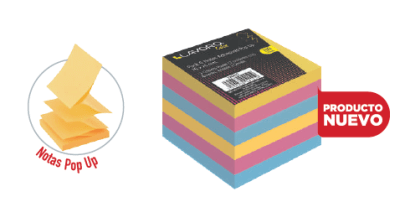 PACK 6 NOTAS 76X76 100HJ POP UP 3COL PASTEL