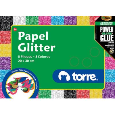 BOLSON PAPEL GLITTER TORRE IMAGIA