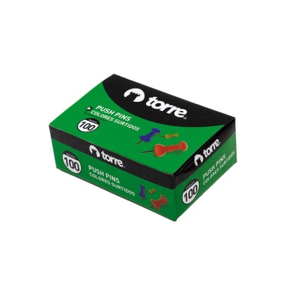 CAJA PUSH PINS JUMBO COL. SURTIDOS 100 U