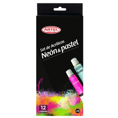 Set Acrílicos Artel 6 Neon+6 Pastel 12ml