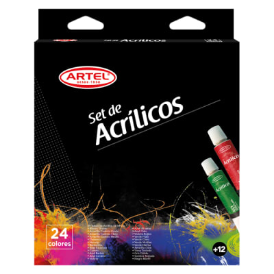 Set Acrílicos Artel 24 colores de 12ml