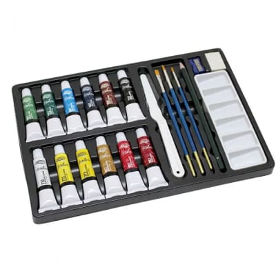 Set Pintura Acrilicax12col+ 3 pincel+gra
