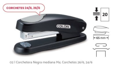 CORCHETERA COLON METAL MED. M -4  NEGRO 20H