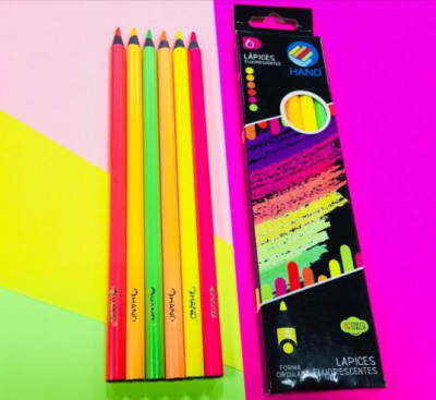 LAPICES 6 COLORES FLUORESCENTES HAND