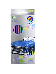 LAPICES 12 COLORES METALICOS HAND