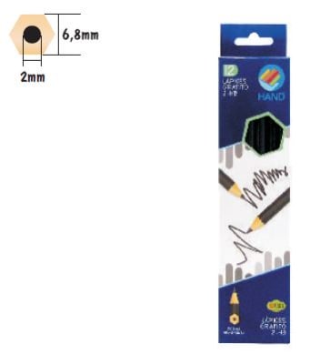 LAPICES GRAFITO 2HB HEXAGONALES 12UN HAND