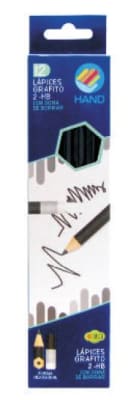 LAPICES GRAFITO 2HB CON GOMA HEX 12UN HAND
