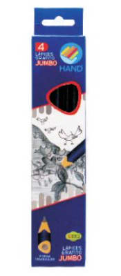 LAPICES GRAFITO JUMBO TRI 4 UNIDADES HAND
