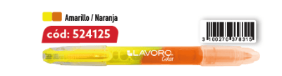 DESTACADOR DOBLE PTA BISEL AMARILLO/NARANJA