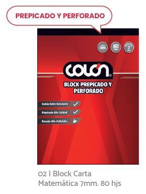 BLOCK COLON CARTA MAT 7MM BC-32/80