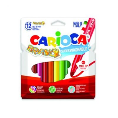 PLUMONES BRAVO 12 COLORES CARIOCA