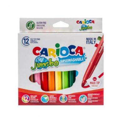 PLUMONES JUMBO 12 COLORES CARIOCA