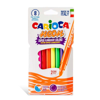 PLUMONES NEON 8 COLORES CARIOCA