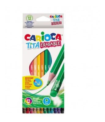 LAPICES TITA HEXGONAL BORRABLE 12 COLORES CARIOCA