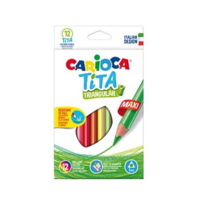LAPICES TITA TRIANGULAR MAXI 12 COLORES CARIOCA