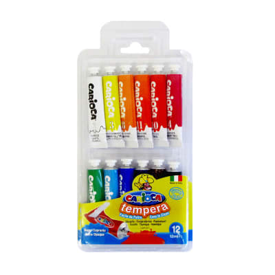 TEMPERA EN POMO 12ML 12 COLORES CARIOCA