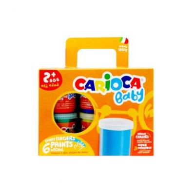 PINTURA DEDOS FRASCO 80ML 6 COLORES CARIOCA