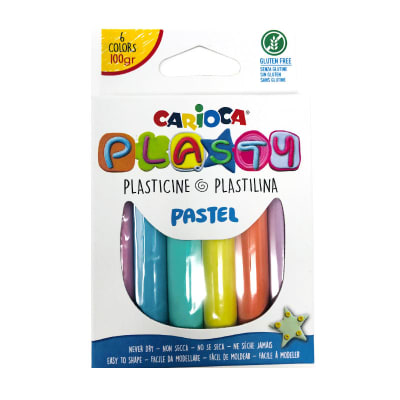 SET PLASTICINA 6 COLORES PASTEL 100gr CARIOCA