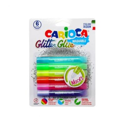GLITTER 6 COLORES FLUOR 10.5ML CARIOCA