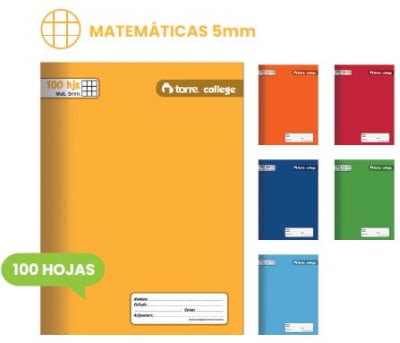 CUAD. COLLEGE TORRE LISO  5MM. 100 HJS.