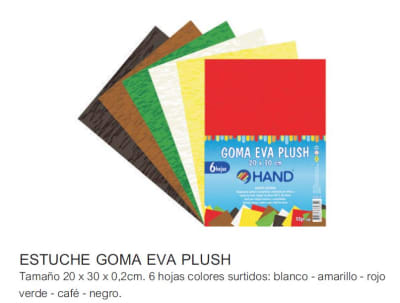 GOMA EVA PLUSH 6 HOJAS 20x30cm HAND GOMA EVA PLUSH 6 HOJAS 20x30cm HAND