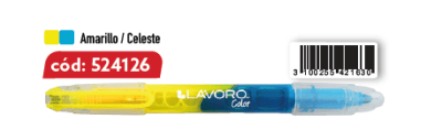 DESTACADOR DOBLE PTA BISEL AMARILLO/CELESTE