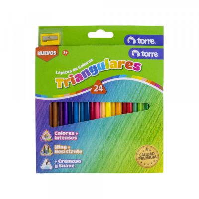 LAPICES TRIANGULARES 24 COLOR TORRE