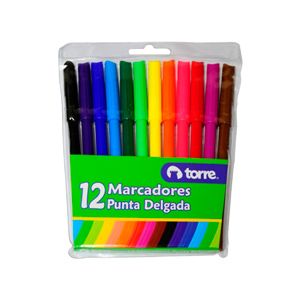 PLUMONES DIBUJO 12 COLORES TORRE