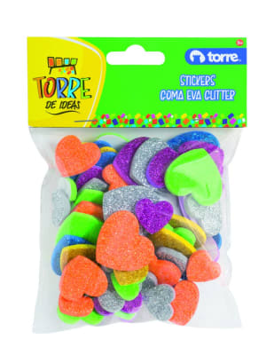 STICKERS GOMA EVA GLITTER TORRE