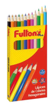 LAPICES DE COL. 12 UN. LARGO HEXAG. FULTONS