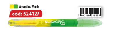 DESTACADOR DOBLE PTA BISEL AMARILLO/VERDE
