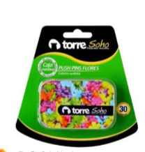 BL. CAJA METAL. PUSH PINS FLOR 30 UNI