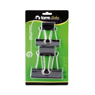 BL. DOBLE CLIP NEGRO MIX 41MM-32MM 6 UNI