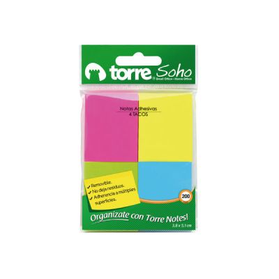 BL. TORRE NOTES 4U 5.1X3.8CM NEON 200 HJ