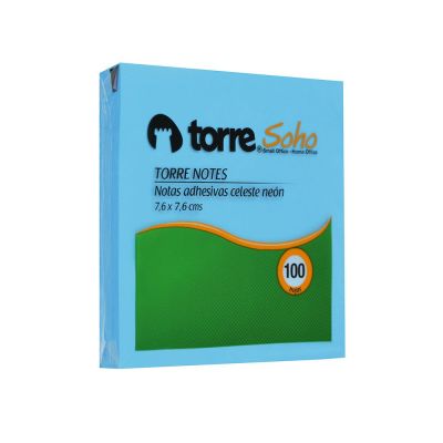 TORRE NOTES CELESTE NEON 7.6X7.6 CM 100H