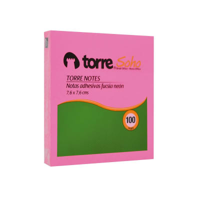 TORRE NOTES FUCSIA NEON 7.6X7.6 CM 100H