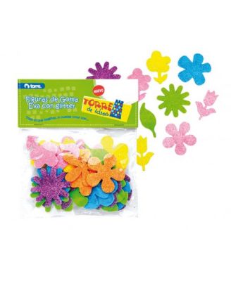 FLORES GLITTER GOMA EVA TORRE