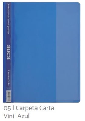 CARPETA VINIL C/SUJET CARTA AZUL AUCA