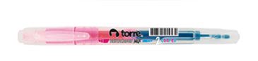 DESTACADOR PTA BISELADA T/LÁPIZ CELESTE+ROSADO TORRE