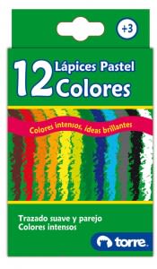LAPICES PASTEL 12 COLORES TORRE
