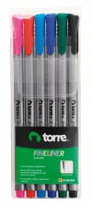BL. FINELINER 6 COLORES TORRE