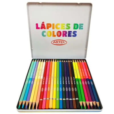 Est. Metálico 24 lápices colores y pasteles