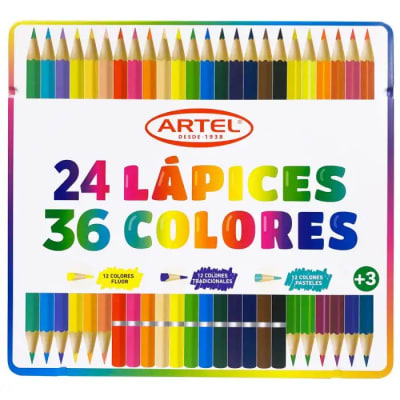 Est. Metálico 24 lápices colores y pasteles